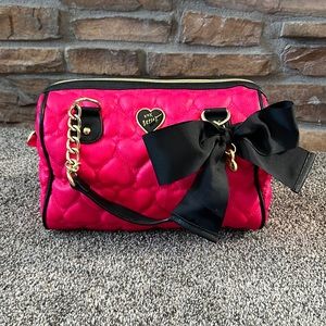 Dark pink and black Betsey Johnson purse.